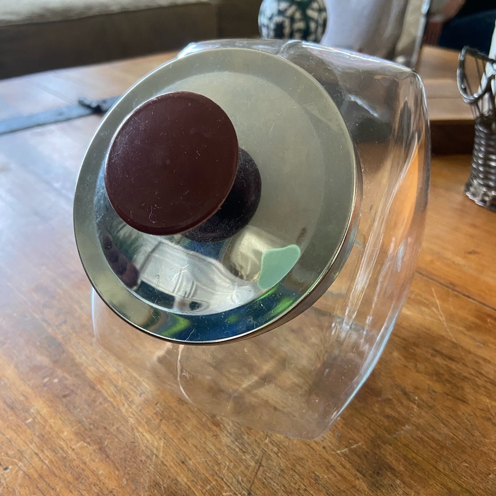 Vintage General Store Glass Candy Jar with Metal Lid